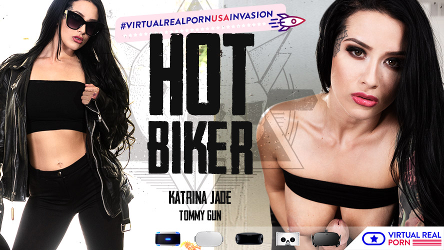 Biker Leather Porn - â–· Katrina Jade takes you on an adventure in VR Porn ...