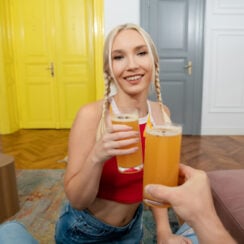 A Few Drinks… And More! VR Blonde Porn Video 1
